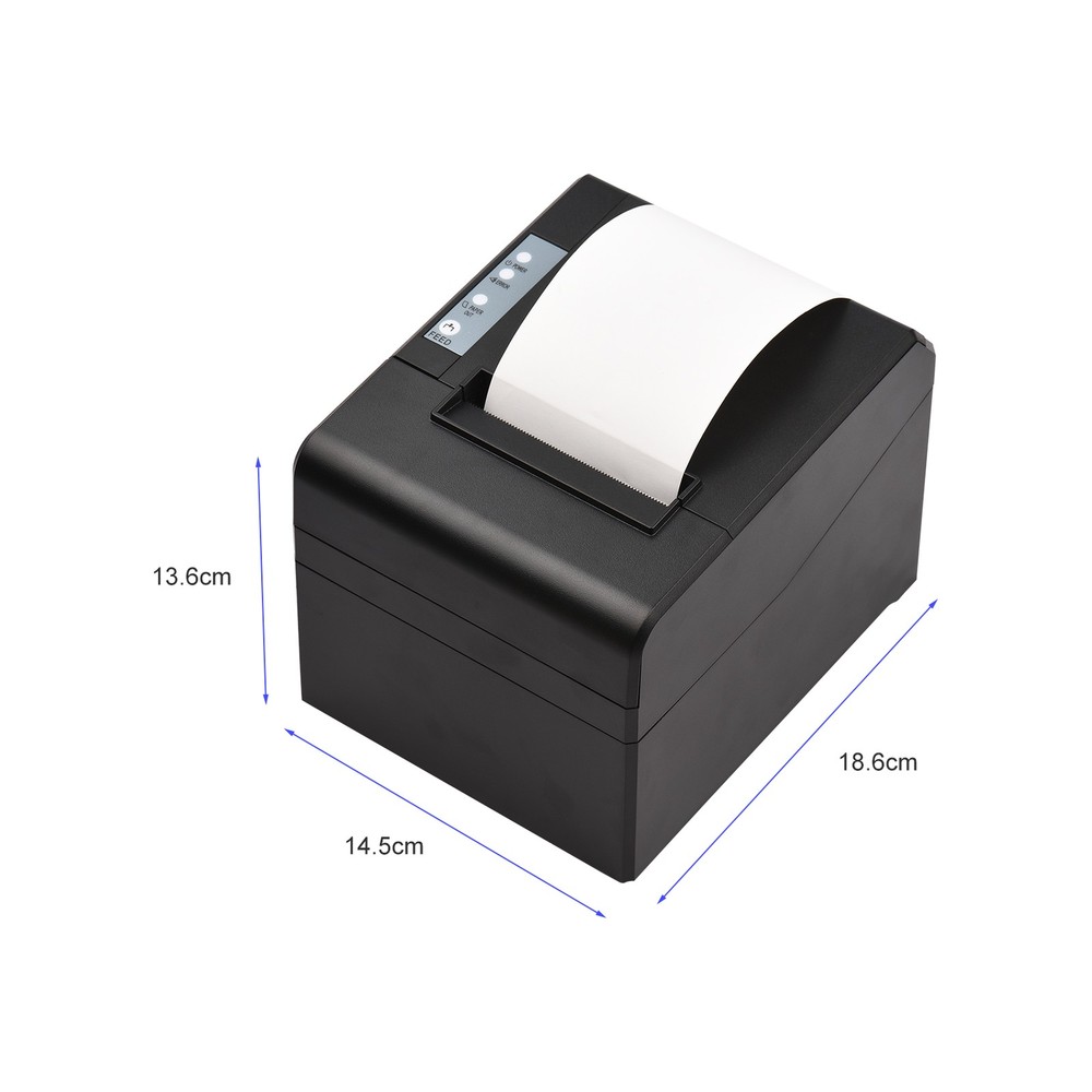 Thermal Receipt Printer 80mm Desktop Direct Thermal Printing USB+LAN Connec IAOJ
