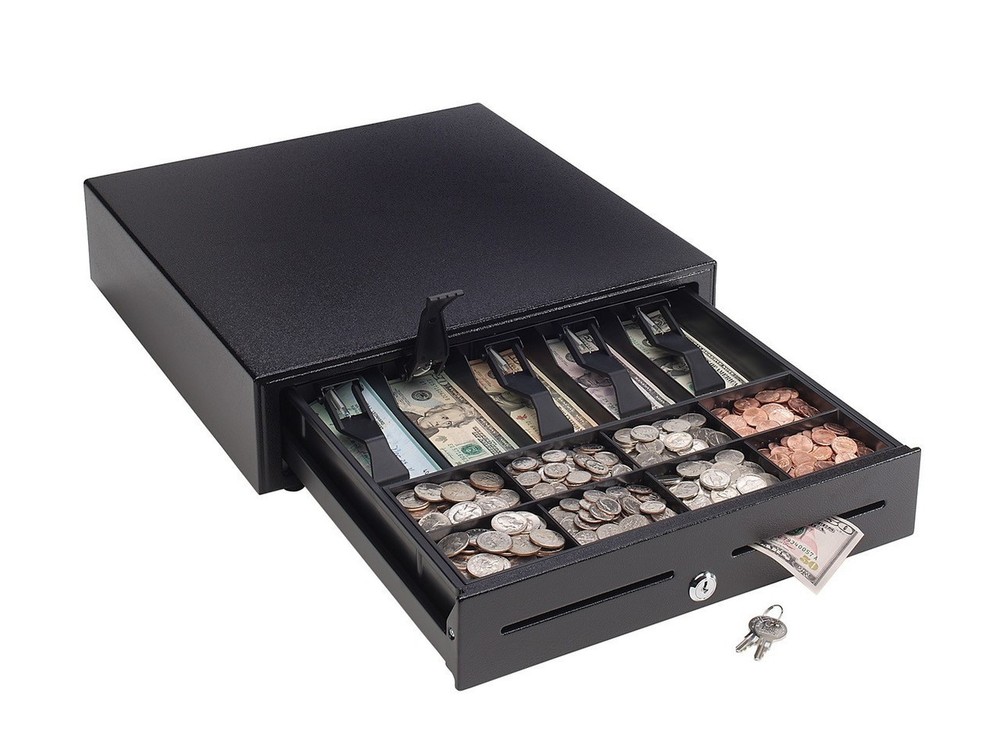 ECH POS Cash Drawer CC-410-B2-5B8C Includes Drawer Key and Cable, NEW