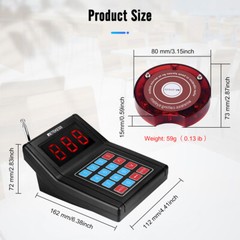 Retekess TD165 Wireless Pager Queuing System 1 Keypad 20 Buzzers Food Truck Cafe