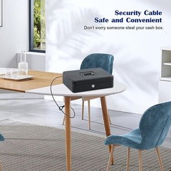 Cash Box Money with Lock Tray Key Safe Metal Locking and Security Steel for Bag