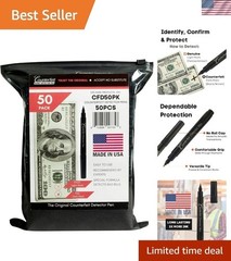 Counterfeit Bill Detector Marker Pen, Made in The , 50 Count