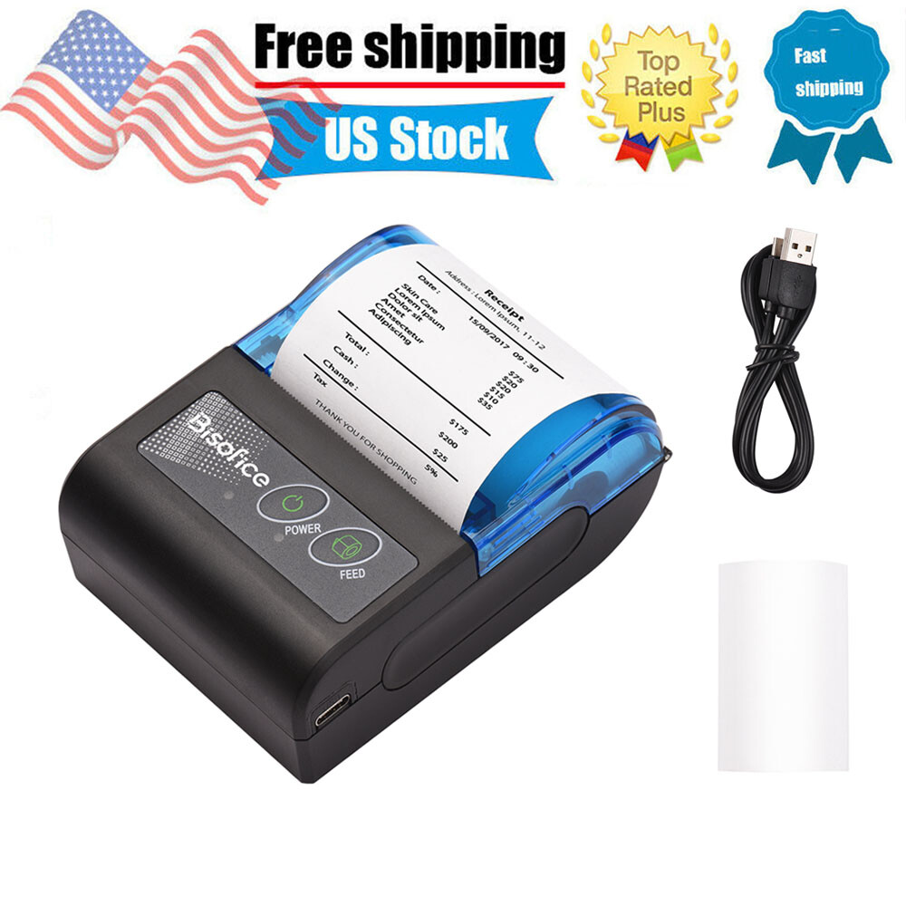 Bisofice Portable Mini USB & BT 58mm Thermal Receipt Printer Handheld POS V5O8