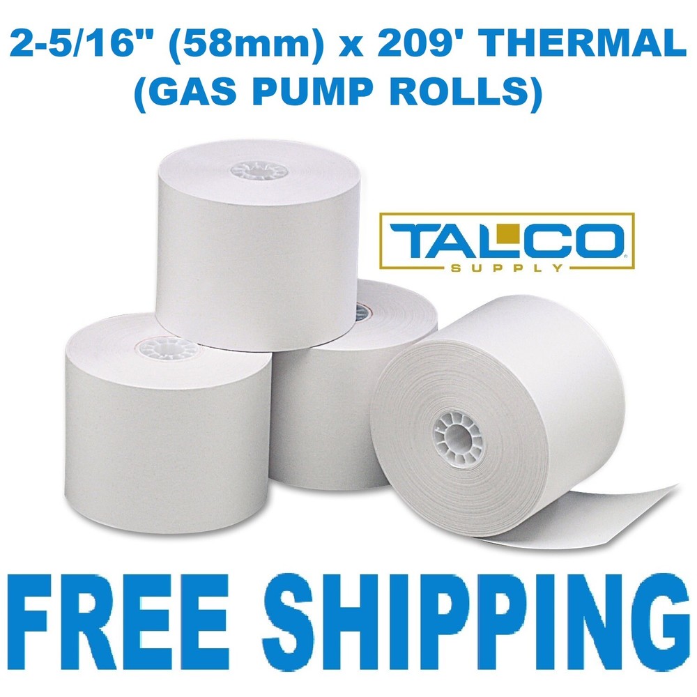 (12) GAS PUMP (2-5/16&Prime; x 209&prime;) THERMAL RECEIPT PAPER ROLLS ~FAST FREE SHIPPING~