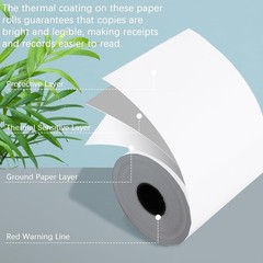 2 1/4 X 50 Thermal Receipt Paper Rolls, POS Cash Register Paper Rolls, BPA Free