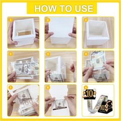 10th Birthday Money Box for Cash Pull, Happy Birthday Black Gold Boxes Gifts …