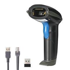 Laser 2.4G Wireless 1D Bar Code Scanners Readers for Computers medium, Black
