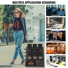 VEVOR Restaurant Wireless Pager System 24 Call Coasters Guest Queuing Calling