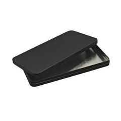 Black Metal Rectangular Cash Box Portable Storage Box With Lid For Money Bil CHU