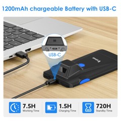 Phone Back Clip Barcode Scanner 1D 2D Wireless Store Warehouse Inventory Reader
