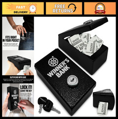 Portable Cash Box for Gamblers – Metal Lockbox with Key – Secure Money Saver for
