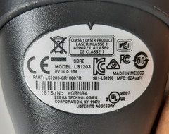 Zebra LS1203 Barcode Scanner (LS1203-CR10007R) – No Cables – New Open Box