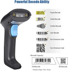 Realinn RL6200W Wireless Barcode Scanner 1D 2D QR Code Scanner USB Rechargeable
