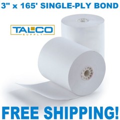 (18) EPSON M118D 3&Prime; x 165&prime; BOND RECEIPT PAPER ROLLS ~FAST FREE SHIPPING~