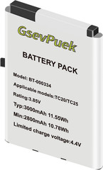 3000Mah BT-000334 Battery Replacement,For Zebra Scanner Tc20,Tc25,Tc200J,Tc25Cj.