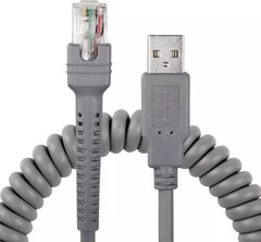 15FT USB Laser Barcode Scanner Coiled Cable for Symbol LS2208 CBA-U09-C15ZAR Lot