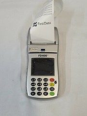 First Data FD 400 Credit Card Remote Point Of Sale- w/ Adapter