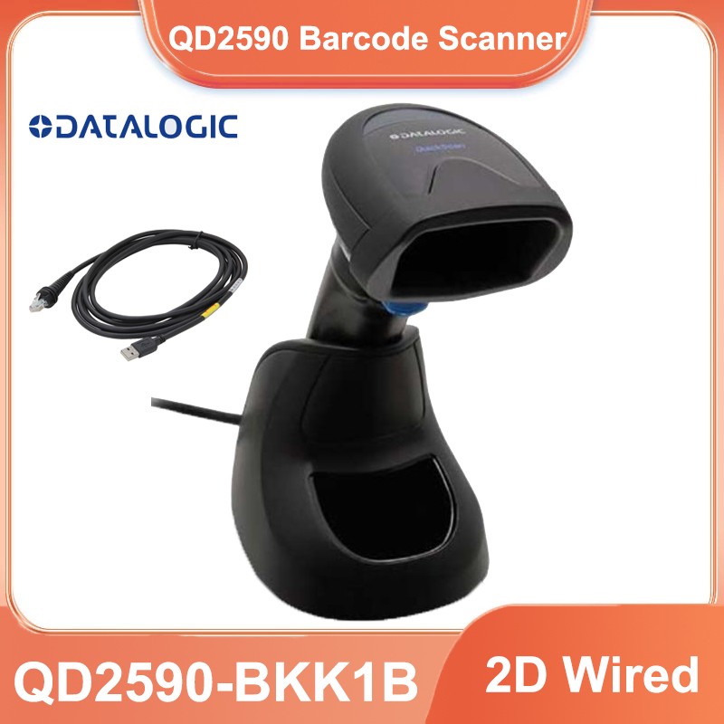 Datalogic QuickScan QD2590-BKK1B 1D/2D Laser Handheld Barcode Scanner with Base