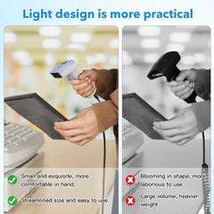 USB 1D Barcode Scanner Handheld Wired CCD Laser Reader Screen Scan UPC POS