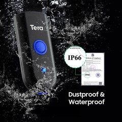 Tera Wireless Barcode Scanner 1D Laser Mini Pocket Waterproof Scanner 3in1 Co…