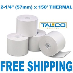 (12) 2-1/4&Prime; x 150&prime; THERMAL CASH REGISTER RECEIPT PAPER ROLLS ~FREE SHIPPING~