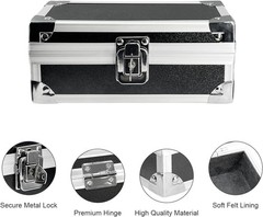 Lockable Cash Box With Key Aluminum Money Storage Box Currency Tray Organizer
