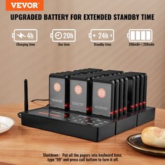 VEVOR Restaurant Wireless Pager System 24 Call Coasters Guest Queuing Calling