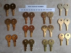A1-A10 Cash Drawer Key Pair Fits Oracle MICROS NCR Verifone Ruby Aloha Gilbarco