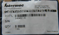 NEW Intermec 3-604037-20 Cable Wedge PS/2 Keyboard Din/Mini-Din | for S621