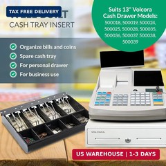 Volcora Cash Drawer Tray – 11.7 x 10.3 x 2.3 Inch Cash Register Insert – 4 Bill