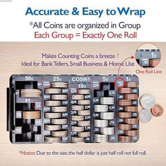 2Pcs Coin Sorting Tray with Removable Lid Accurate Easy Wrap Change Counter Orga