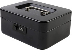 Metal Lock Box with Combination Lock Portable Cash Storage Coin Tray