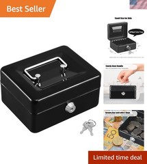 Mini Portable Cash Box with Key Lock – Ideal for Organizing Coins and Receipts