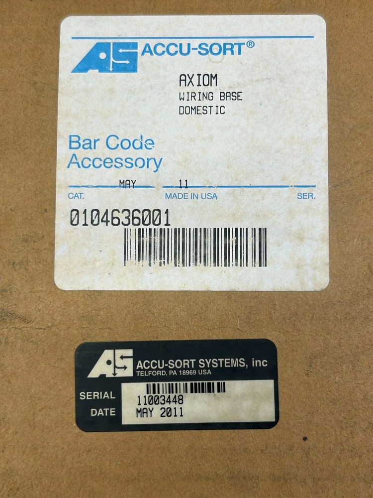 Accu-Sort 0104636001 Domestic Wiring Base Axiom Barcode Scanner Accessory Blue