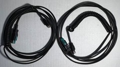 Barcode Scanner Cables 12V Black Coiled & Straight Lot of 2 POS Terminals