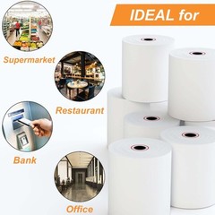 2 1/4&Prime; x 50&prime; Thermal Receipt Paper Rolls, Cash Register Paper, POS Paper Roll…