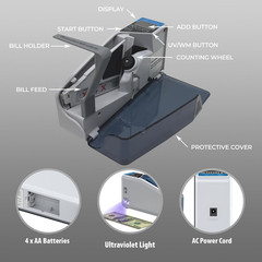 DT5S Portable Money Counter Machine with Counterfeit Detection UV/WM – Handy Cur