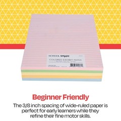 School Smart Ruled Exhibit Paper 8.5 x 11 Inches Assorted Colors 500 Sheets