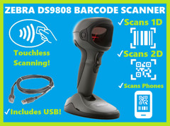 Zebra DS9808-SR00007NNWR 2D/1D/QR Code Barcode Scanner w/ USB cable! ⭐🔥