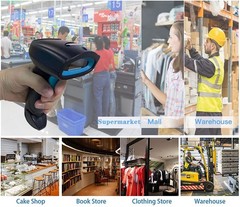 2D QR Barcode Scanner Wireless, Handheld Wired 1D Bar Code Reader USB Support Sc