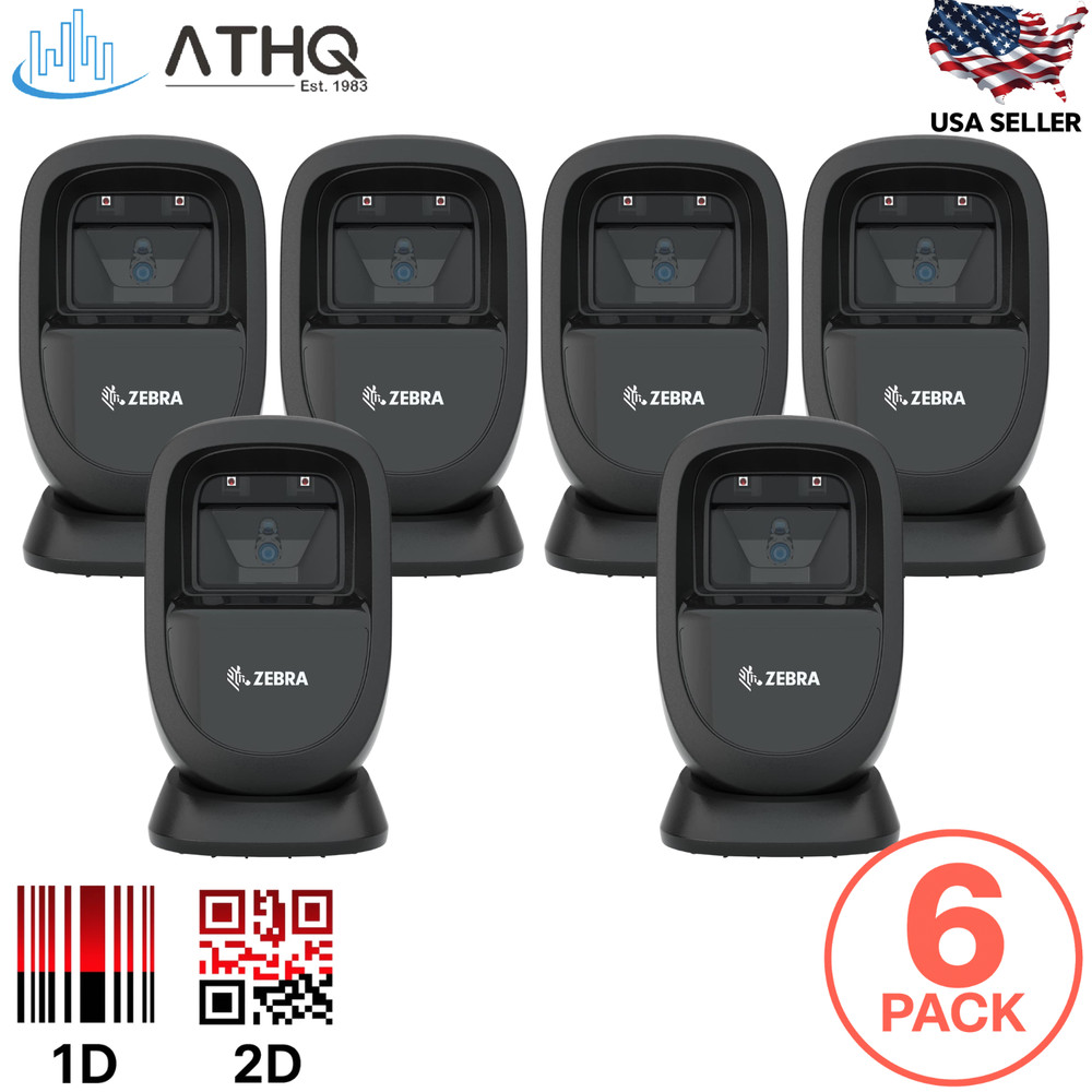 PACK OF 6 Zebra DS9308 1D/2D Barcode Scanner Omnidirection POS QR Hands-Free USB