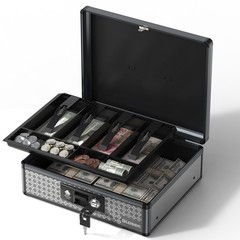 Cash with Lock, Money with Key Lock & Removable Coin Tray 13.5 * 4.31 * 11.4i…