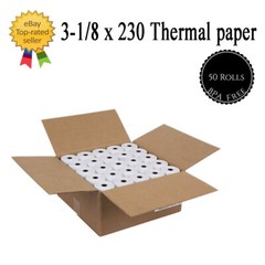 3-1/8&Prime; x 230&prime; THERMAL POS RECEIPT PRINTER ROLL PAPER BPA FREE USA 100 ROLLS