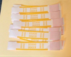 100 – $1000 Self-Adhesive Currency Straps / Bands Color Coded Money Paper