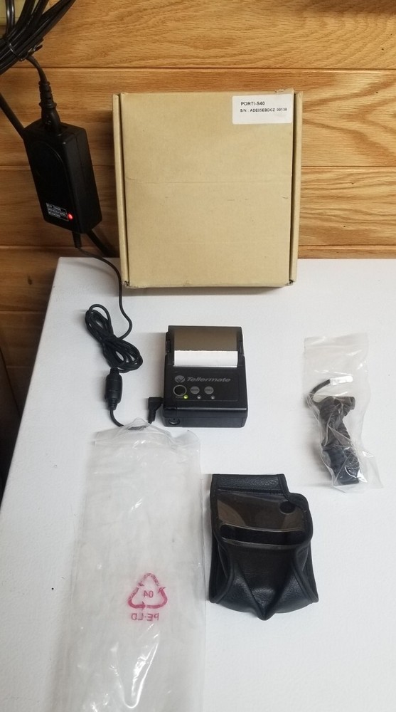 Tellermate Porti-s40 POS Receipt Printer With Cords And Charger Powers Up And…