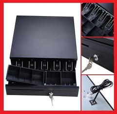 USB POS Thermal Receipt Printer Set Electronic Cash Drawer Barcode Scanner Stand