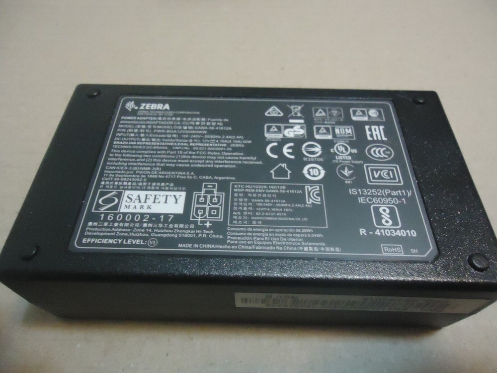 2 X Zebra 12V 50W 4.16A Power Supply BGA12V50W with the connector and AC cord