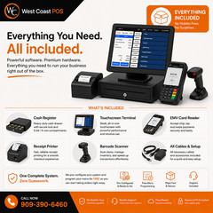 Complete POS System | Merchant Account Required Prior to Shipping
