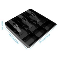 Cash Register Drawer Insert Tray 3 Bill/3 Coin 3 Coin, Black