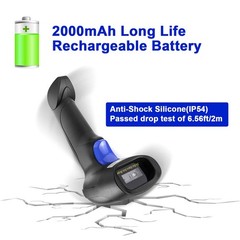 1D Wireless Barcode Scanner Stand 2in1 2.4G Cordless USB Wired CCD Gun