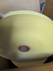 7 Rolls of Yellow Teletype Paper 11/16 Inch
